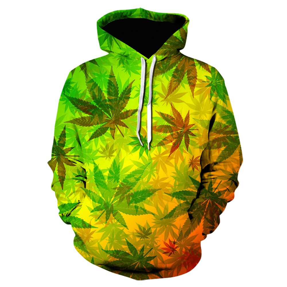 2023 3D Printed Weed Pullover Leaf Men Women Sweatshirts Casual Plus Size Long Sleeved Hoodie High 2 - Weed Hoodie