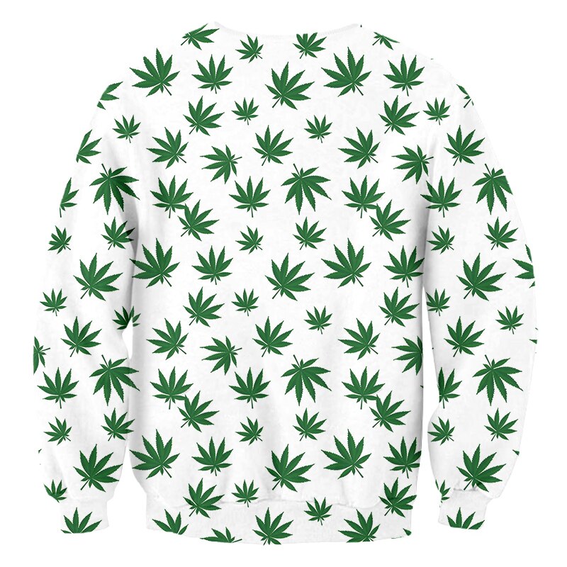 3D Print Sweatshirt Tops Loose Coat Men Women Winter Sportsweat Casual Green Weed Leaf Harajuku Oversize 1 - Weed Hoodie