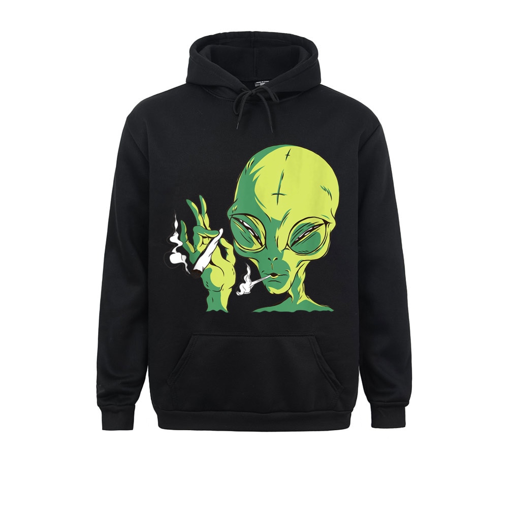 Alien Smoking Weed Cannabis Marijuana Funny Mens Long Sleeve Hoodies 3D Printed Spring Autumn Sweatshirts Classic - Weed Hoodie