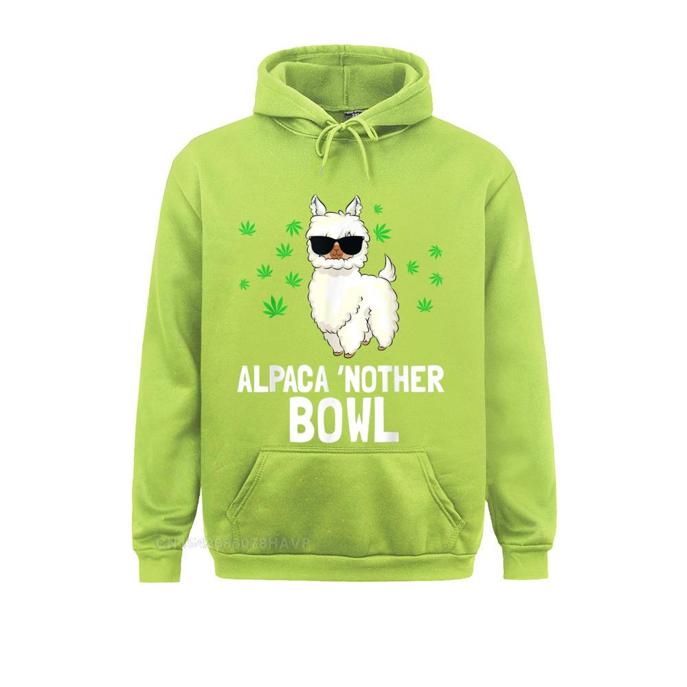 Alpaca Nother Bowl Funny Weed Smoker Punk Hoodie Sweatshirts Discount Anime Sweater Casual Student Hoodies Hoods 3 - Weed Hoodie
