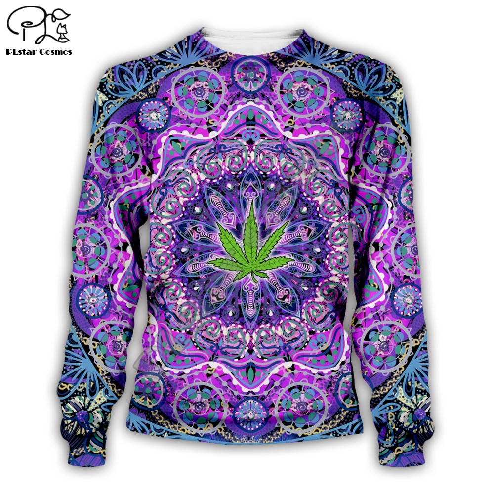 Autumn Weed Pullover Psychedelic Hoody Tops All Over Printed Hoodie Hooded 7XL Leaf 3D Hoodies Sweatshirts 1 - Weed Hoodie