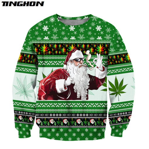 Christmas Santa weed 3D All Over Printed Men Autumn Hoodie Unisex Casual zipper hoodies Streetwear Jacket 2 - Weed Hoodie