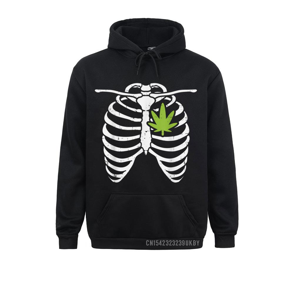 Comics Weed Heart Skeleton Ribs X Ray Halloween Costume Pothead 420 Hoody Sweatshirts For Men Plain - Weed Hoodie
