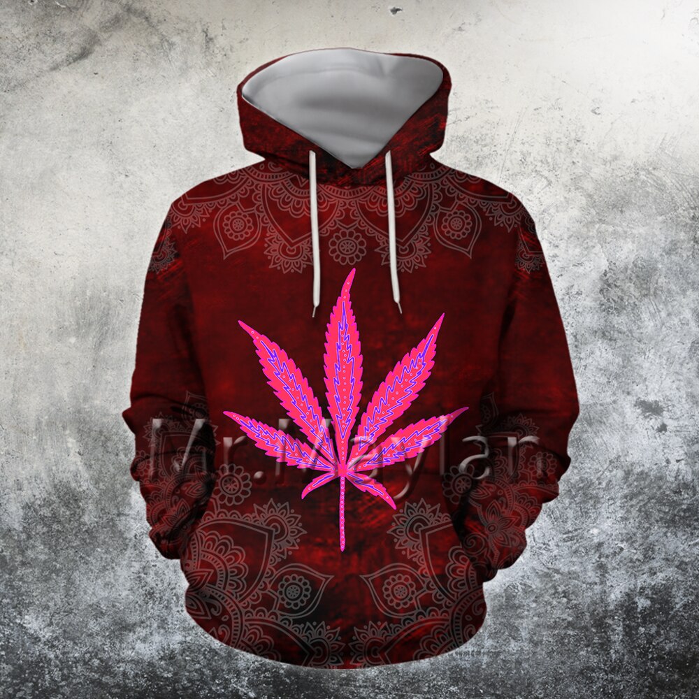 Hemp Weeds Royal Hippie Mandala Trippy Abstract Psychedelic 3D Hoodies Sweatshirt Winter Autumn Long sleeve streetwear 1 - Weed Hoodie