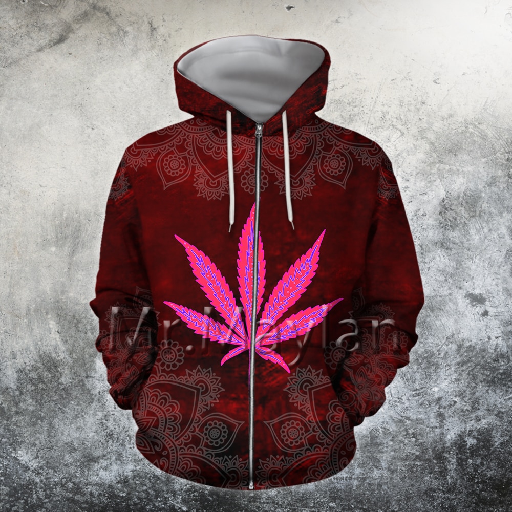 Hemp Weeds Royal Hippie Mandala Trippy Abstract Psychedelic 3D Hoodies Sweatshirt Winter Autumn Long sleeve streetwear 2 - Weed Hoodie