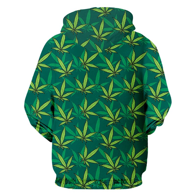 IFPD EU US Size Green Leaves 3D Printed Man Hoodie Harajuku Weeds Hoodies Casual Sweatshirt Pullover 1 - Weed Hoodie