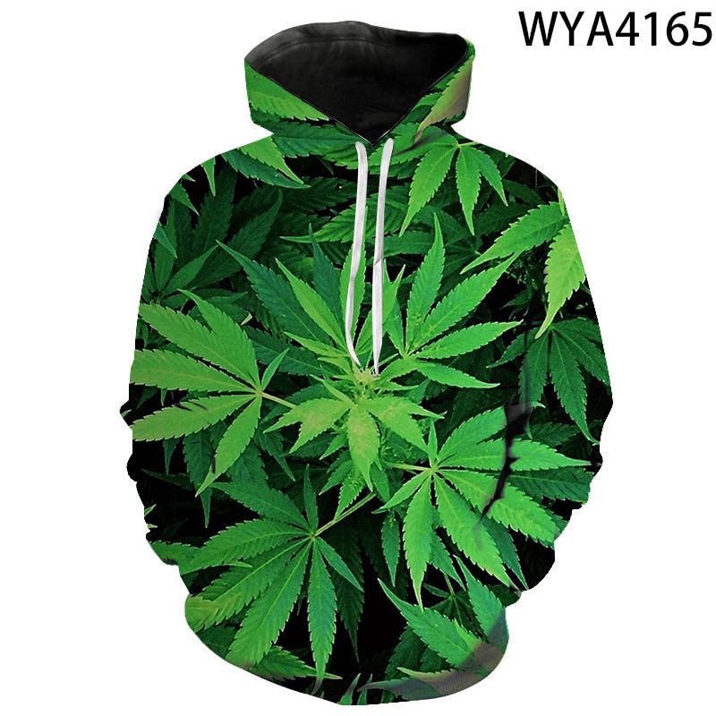 Men Women Children Weed Leaf Sweatshirts Hoodies 3D Printed Streetwear Boy Girl Kids Pullover Long Sleeve - Weed Hoodie