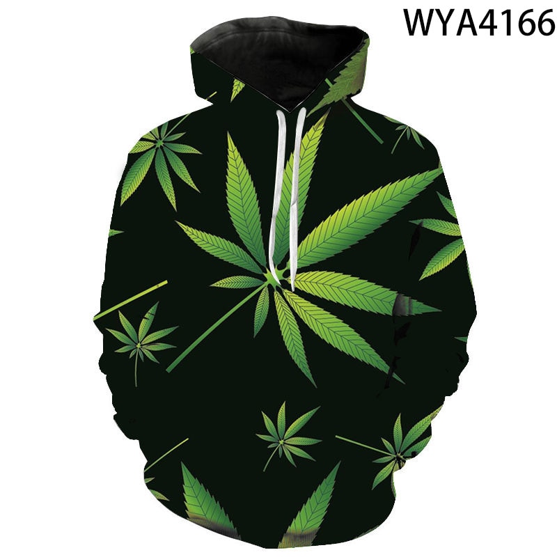 New Weed Leaf Green Leaves 3D Print Hoodies Men Women Children Sweatshirts Fashion Boy Girl Kids - Weed Hoodie