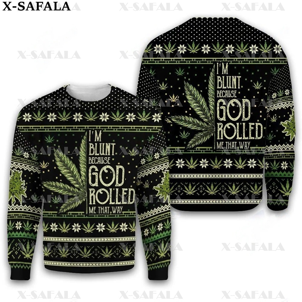 Smoker CHRISTMAS MANDALA LOVE WEED LEAF 3D Print Zipper Hoodie Man Female Pullover Sweatshirt Hooded Jacket 5 - Weed Hoodie