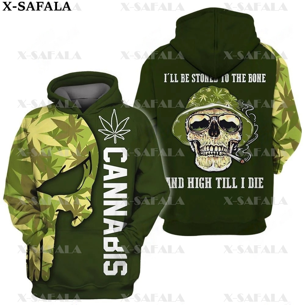 Smoker MANDALA LOVE WEED LEAF SKULL 3D Print Zipper Hoodie Man Female Pullover Sweatshirt Hooded Jacket 6 - Weed Hoodie