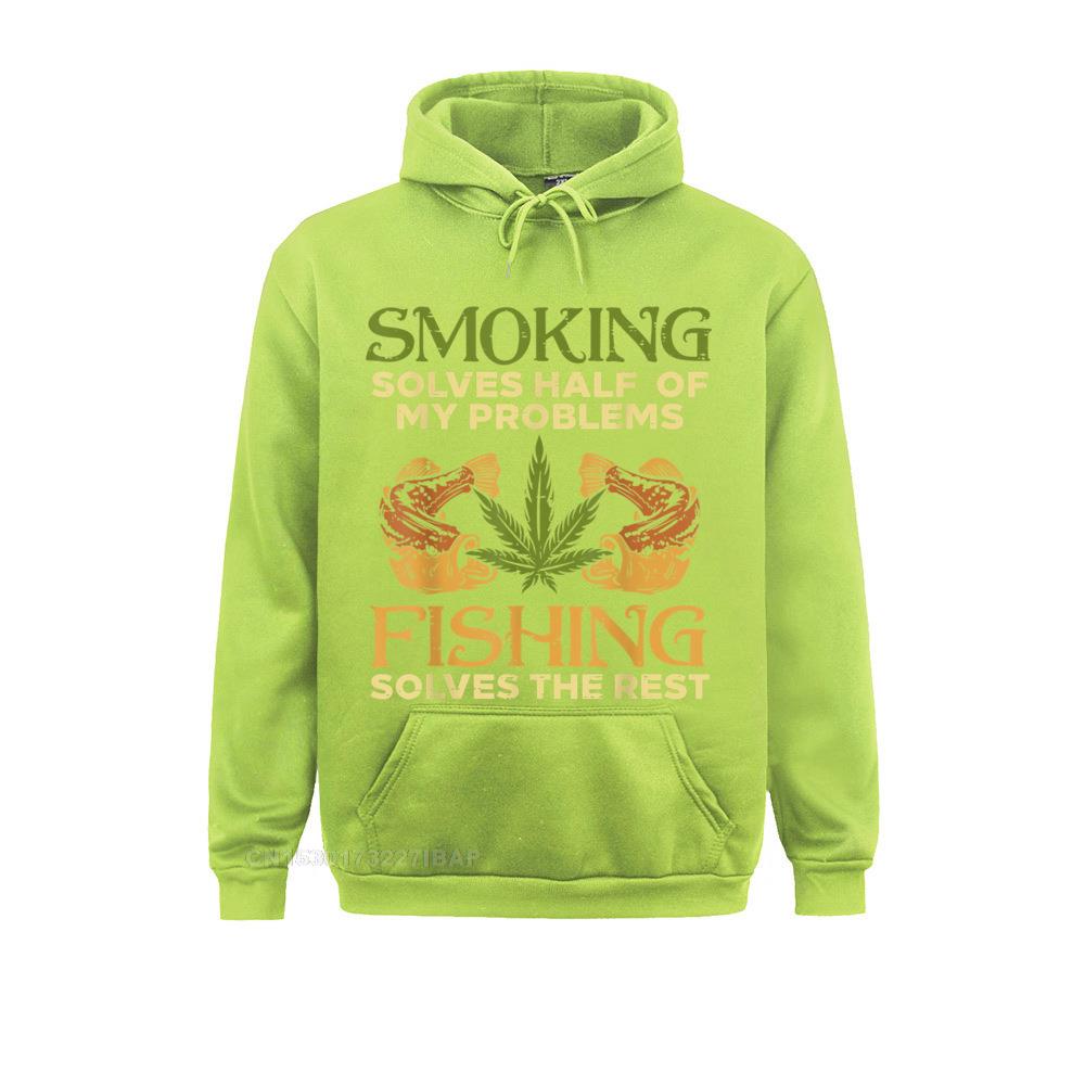 Smoking Solves Problems Fishing Weed Cannabis Stoner Pot Gothic Women Sweatshirts Graphic Fall Hoodies Simple Sportswears 5 - Weed Hoodie