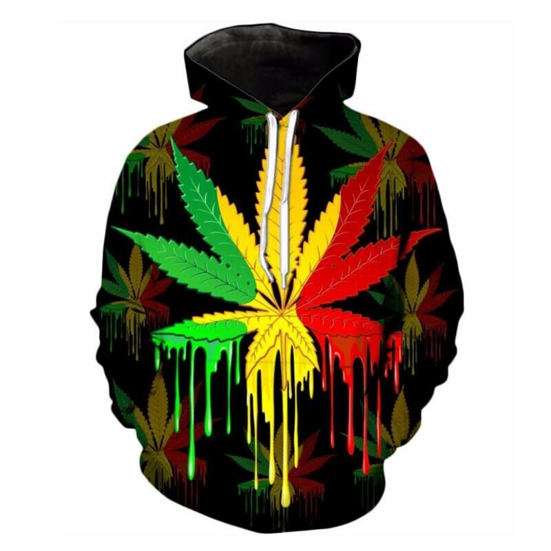Springtime Weed Pullover Psychedelic Hoody Tops All Over Printed Hoodie Hooded Leaf 3D Hoodies Sweatshirts For 1 - Weed Hoodie