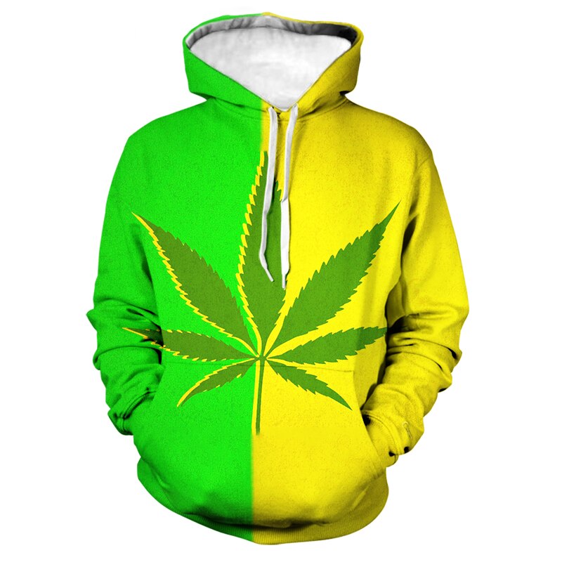 Springtime Weed Pullover Psychedelic Hoody Tops All Over Printed Hoodie Hooded Leaf 3D Hoodies Sweatshirts For 2 - Weed Hoodie