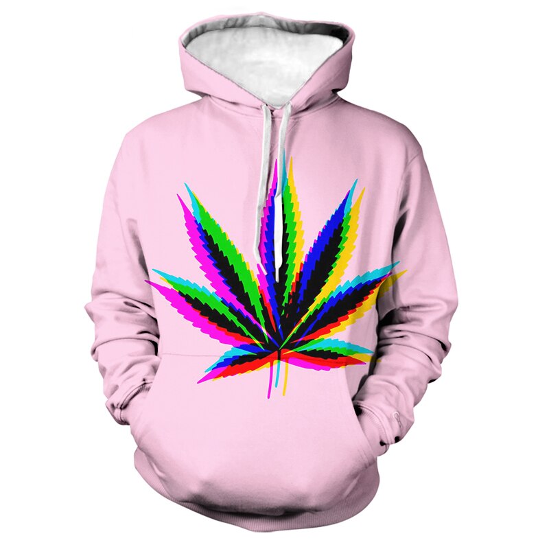 Springtime Weed Pullover Psychedelic Hoody Tops All Over Printed Hoodie Hooded Leaf 3D Hoodies Sweatshirts For 5 - Weed Hoodie