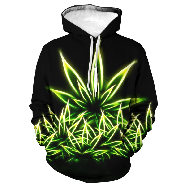 Springtime Weed Pullover Psychedelic Hoody Tops All Over Printed Hoodie Hooded Leaf 3D Hoodies Sweatshirts For - Weed Hoodie