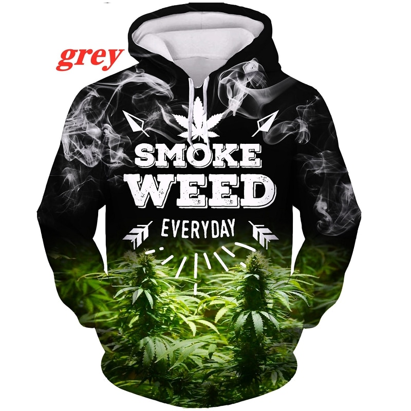 Tobacco Weeds 3D Hoodie Men Women Printing Sweatshirts Green Leaves Funny Shirt Skull Smoking Printed Harajuku 4 - Weed Hoodie