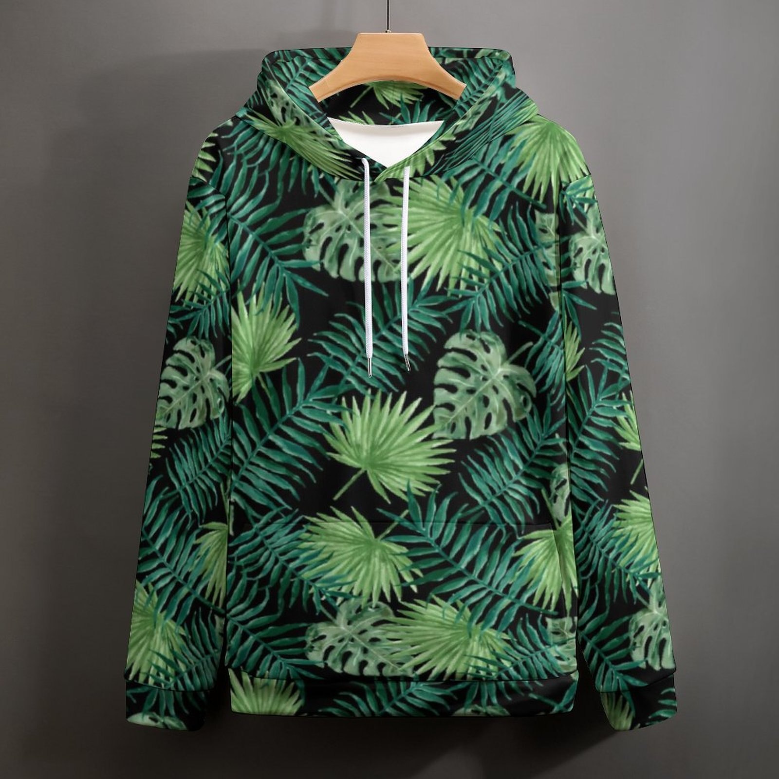 Tropical Palm Leaf Casual Hoodies Green Weed Print Pretty Custom Loose Hoodie Long Sleeve Streetwear Oversize 3 - Weed Hoodie