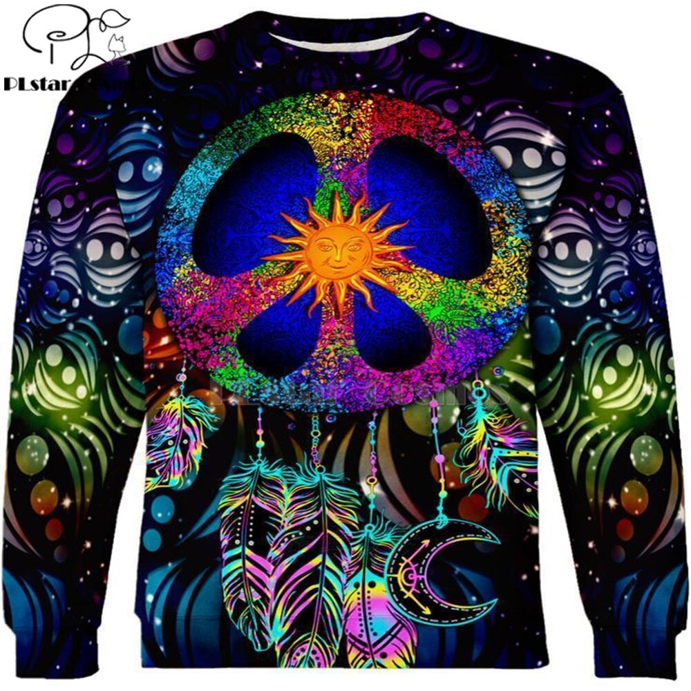 hemp Weeds royal Hippie Mandala Trippy Abstract Psychedelic 3d hoodies Sweatshirt Winter Autumn Long sleeve streetwear 1 - Weed Hoodie