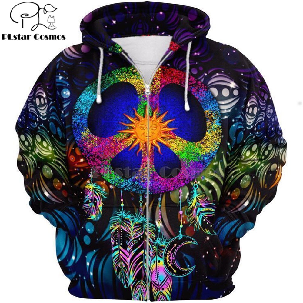 hemp Weeds royal Hippie Mandala Trippy Abstract Psychedelic 3d hoodies Sweatshirt Winter Autumn Long sleeve streetwear 2 - Weed Hoodie
