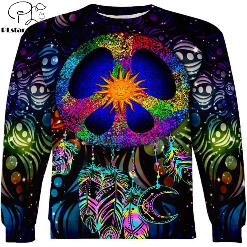 hemp Weeds royal Hippie Mandala Trippy Abstract Psychedelic 3d hoodies Sweatshirt Winter Autumn Long sleeve streetwear 5 - Weed Hoodie