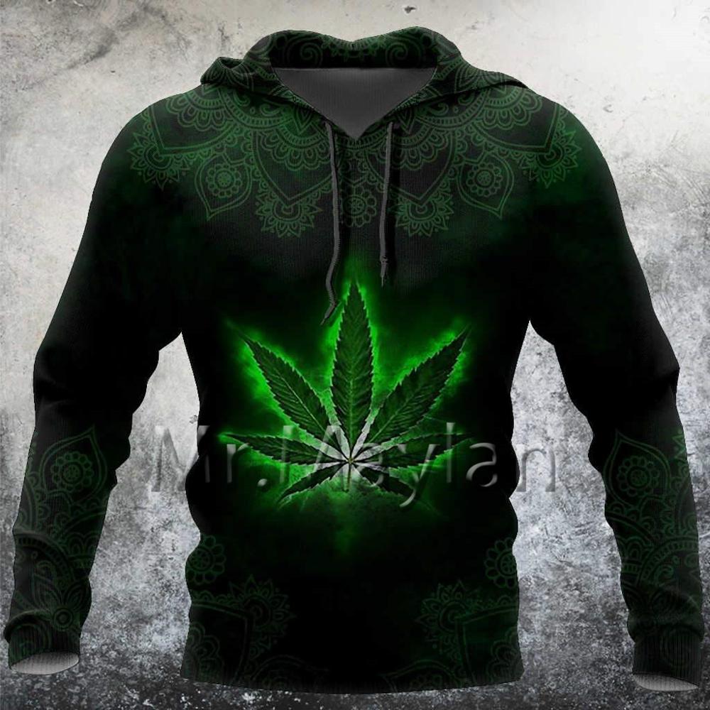 hemp Weeds royal Hippie Mandala Trippy Abstract Psychedelic 3d hoodies Sweatshirt Winter Autumn Long sleeve streetwear 6 - Weed Hoodie